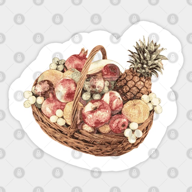 Basket of Fruits Sticker by benayache